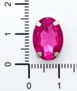 Gema engarzada oval fucsia brillante 10x14 mm x 25un.