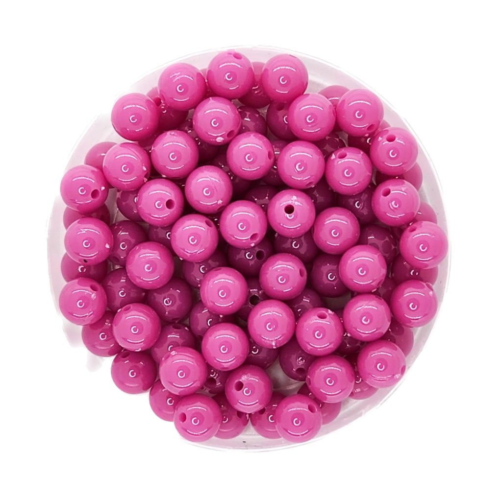 Bolita acrílico lisa fucsia 6mm x 10g