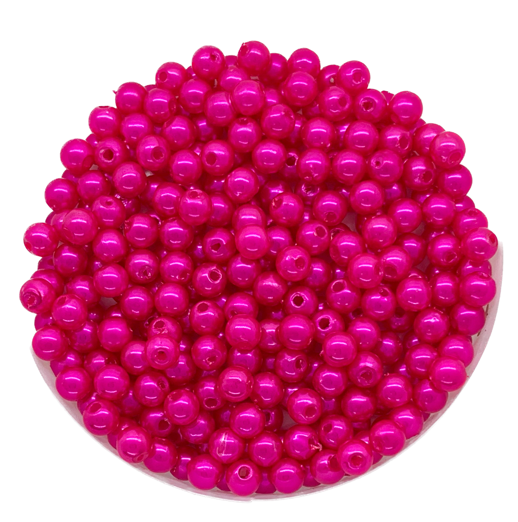 Perla plást. perlada fucsia 4mm x 10g