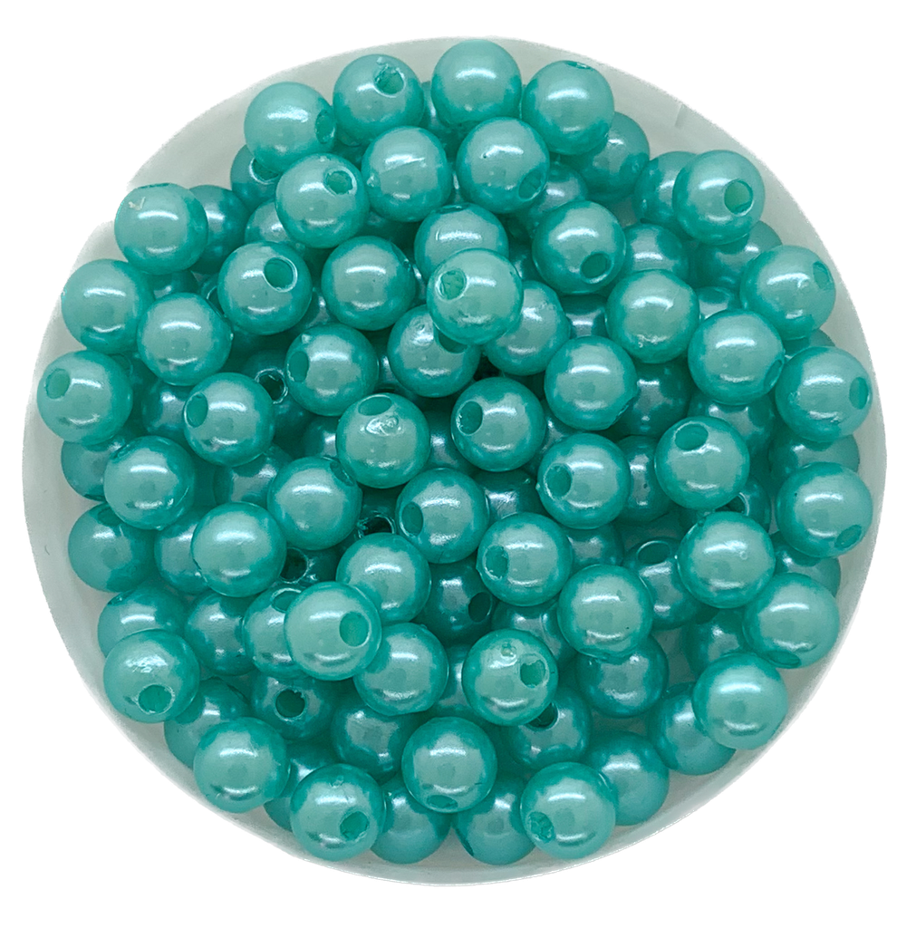 Perla plástica perlada turquesa 6mm x 20g