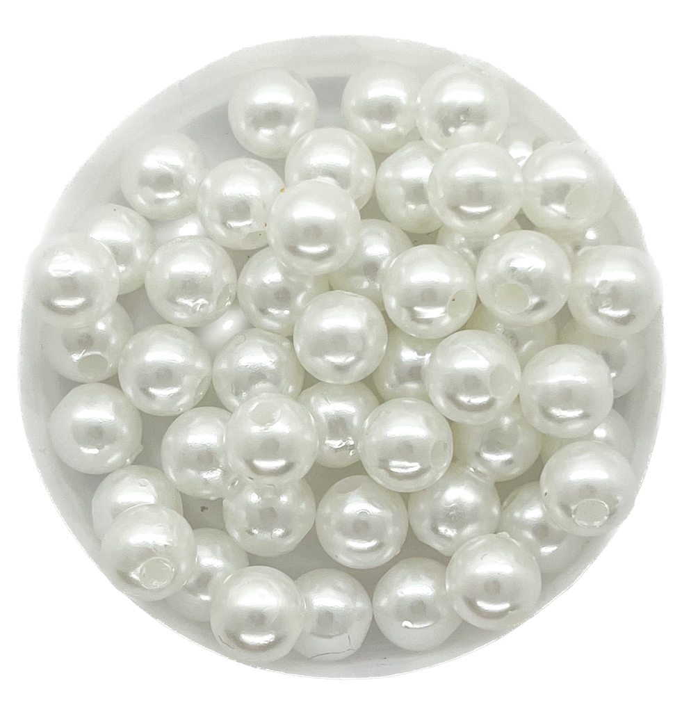 Perla plástica perlada blanca 8mm x 10g