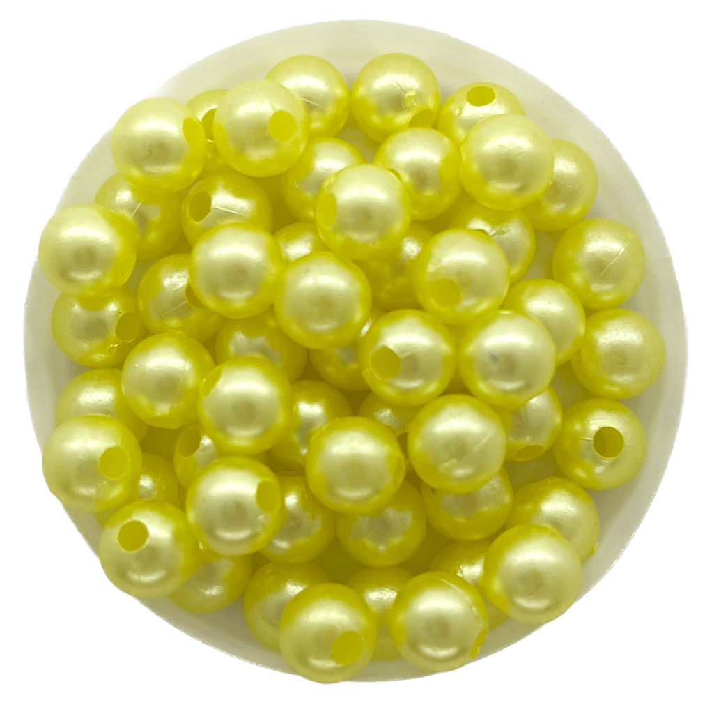 Perla plástica perlada amarillo claro 8mm x 20g