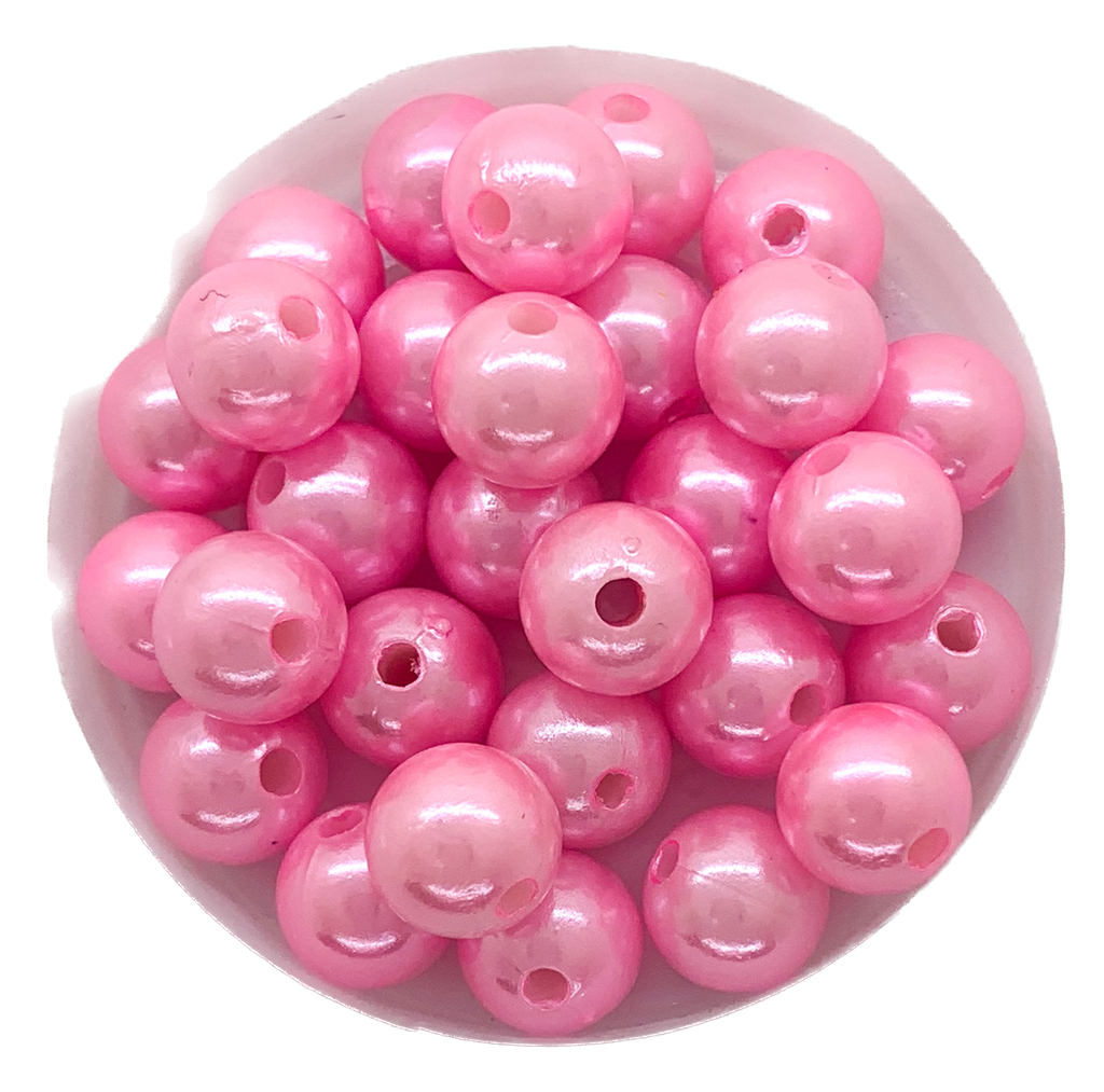 Perla plástica perlada rosa 10mm x 20g