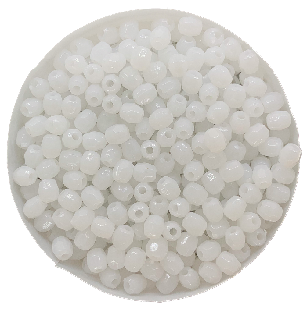 Perla plást. hexagonal blanca 4mm x 10gr.