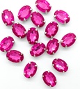 Gema engarzada oval fucsia brillante 10x14 mm x 10un.