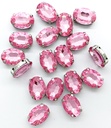 Gema engarzada oval rosa brillante 10x14 mm x 10un.