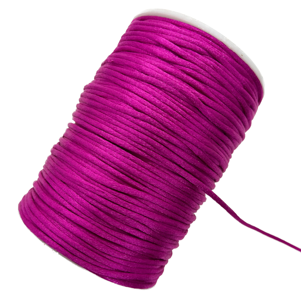 Cordón de seda fucsia 2mm