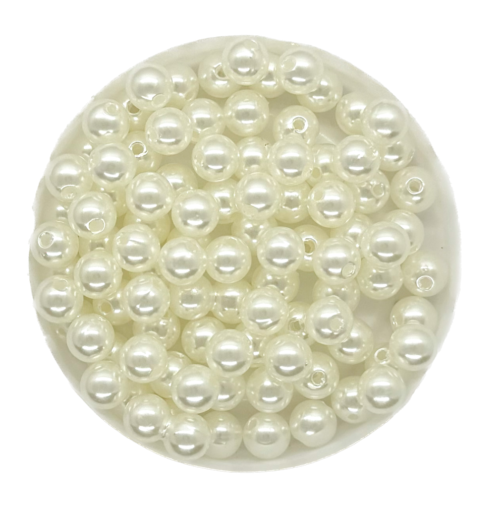 Perla plást. perlada blanco 6mm x 10g