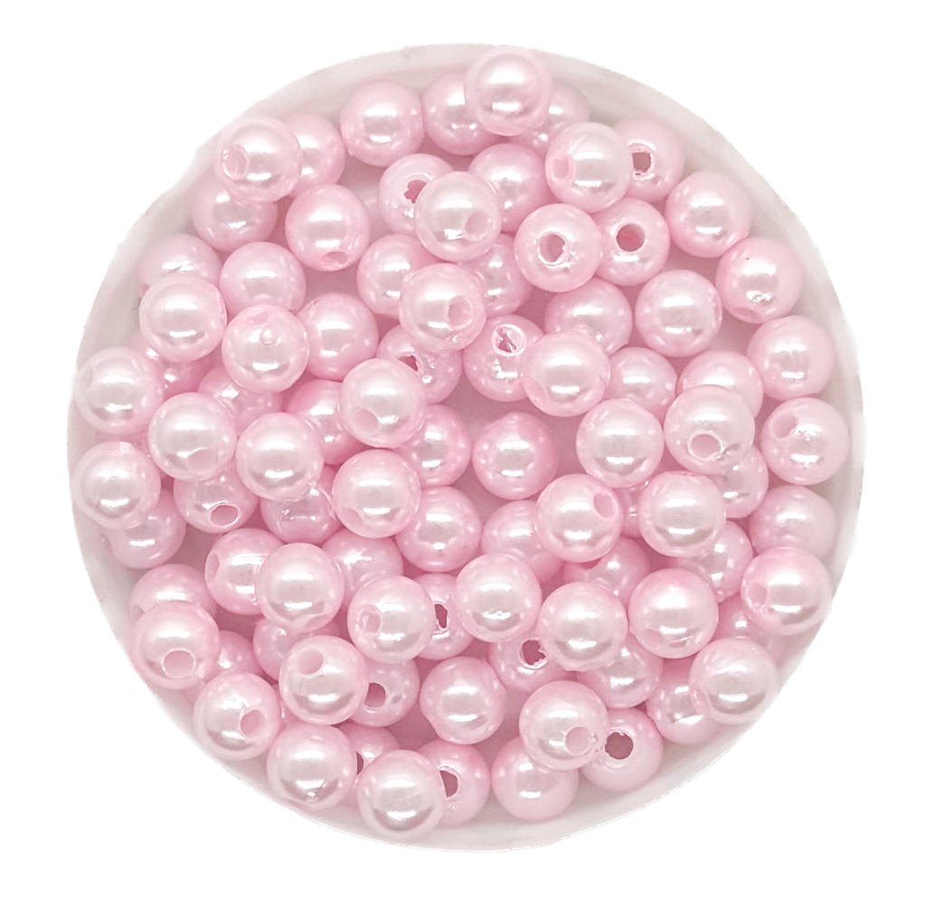 Perla plástica perlada rosa bebé 6mm x 10g