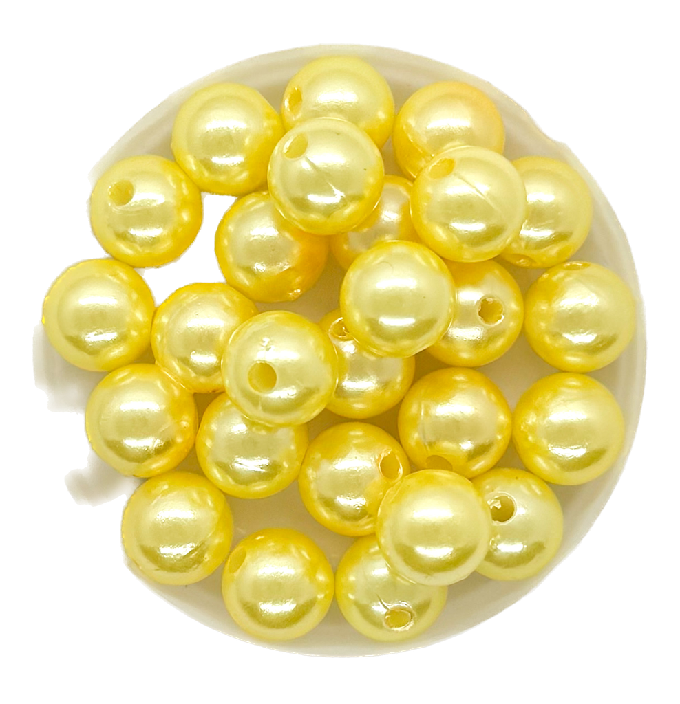 Perla plástica perlada amarillo claro 10mm x 20g