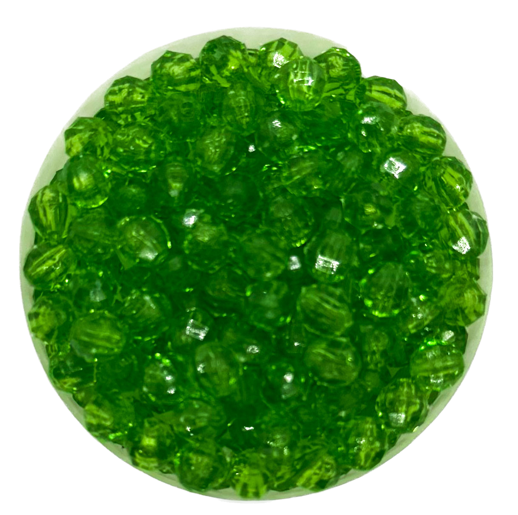 Bolita acrílica facetada verde 6mm x 10g