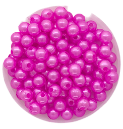 [11298] Perla plástica perlada fucsia 6mm x 20g