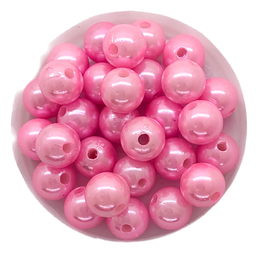 [11300] Perla plástica perlada rosa 10mm x 20g